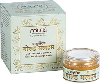 Misti Ayurvedic Gold Malham (Ointment) - 15 gm | Ointment For Repairs Crack Foot, Ringworms, Burn Marks, Allergies,Fungal Infection | Helps In Pigmentation | For Men & Women | Daily Use