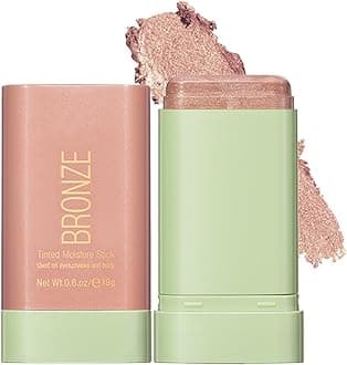 Cream Bronzer Stick, Shimmer Face Highlighter Stick, Buildable Highlight Contour Stick Makeup, Silky Smooth Formula for A Natural Radiant Look, 02 Soft Glow