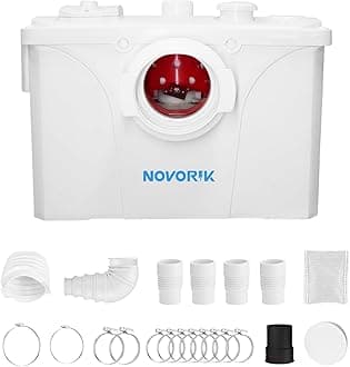 NOVORIK 700W Macerator Pump, Macerating Toilet System Pump, Sink Pump for Basement Upflush System Kitchen, Sink, Shower, Bathtub, Laundry Waste Water Disposal (700W)