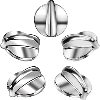 - Upgraded Surface Burner Control Knob Replacement for GE Stove Knobs, Stainless Steel, Heavy Duty Metal, Replaces Part # WB03K10208, AP4980246, 1810427, AH3486484, EA3486484