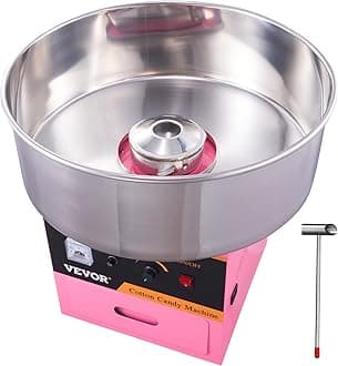 VEVOR Electric Cotton Candy Machine, 1000W Commercial Floss Maker w/Stainless Steel Bowl, Sugar Scoop and Drawer, Perfect for Home, Carnival, Kids Birthday, Family Party, Pink
