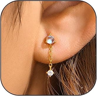 Helix Dangle Earrings for Women - Flat Back Hypoallergenic Cartilage Piercing Jewelry - Forward Helix Earrings