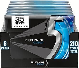 5 Gum Sugarfree Gum, Peppermint Cobalt, 35-stick pack (6 packs total)