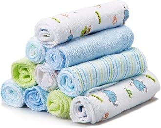 Baby 10 Pack Soft Terry Bath Washcloth Wipes