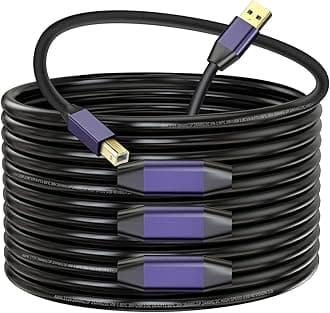 LDKCOK Active USB 2.0 Printer Cable 75ft - A-Male to B-Male High Speed Printer/Scanner/Repeater Cable for HP, Canon, Epson, Dell, Samsung etc