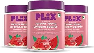 PLIX – THE PLANT FIX | Collagen Booster Powder to Support Healthy Skin | Supports Collagen Production, Antioxidants & Skin Health | Vitamin C, Hyaluronic Acid & Superfood Blend, Watermelon (3 x 200 g)