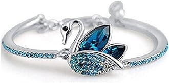 Shining Diva FashionPlatinum Plated Austrian Crystal Stylish Bracelet for Women and Girls