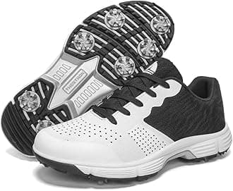 Professional Golf Shoes for Men 7 Spikes Non-Slip Outdoor Golf Sport Training Sneakers Mens Comfortable Sport Shoes for Golfing Size 7-15