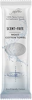 Oshibori Moist Terry Cotton Refreshment Towels (25 Pack, 8 x 8 Inches) - White Scented Pre-moistened Essential Oil Infused Towel to Use Hot or Cold (Unscented)