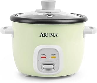 Mini Rice Cooker, 2-Cup (Uncooked) / 4-Cup (Cooked), Grain Cooker, Soup Maker, Oatmeal Cooker, Auto Keep Warm, 1 Qt, Light Green