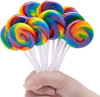 1.5" Swirl Lollipop, Rainbow Lollipops Individually Wrapped Bulk 40 Pack, Kid's Lollipops Candy for Birthday, Mixed Fruit Flavor 40 Pack
