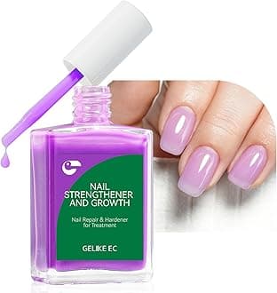 gelike ec Nail Growth Oil and Strengthener Polish: Lavender Haze 15ml 6 in 1 Natural Hardener - Long Lasting Nail Polish Hardener Extra Strong and Growth for Daily Work Home Salon