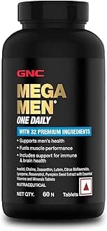 - Mega Men One Daily Multivitamin | 60 Tablets | 32 Premium Ingredients | Promotes Men's Well-Being | Supports Muscle Function | Boosts Immunity | Improves Memory & Focus | Formulated In USA