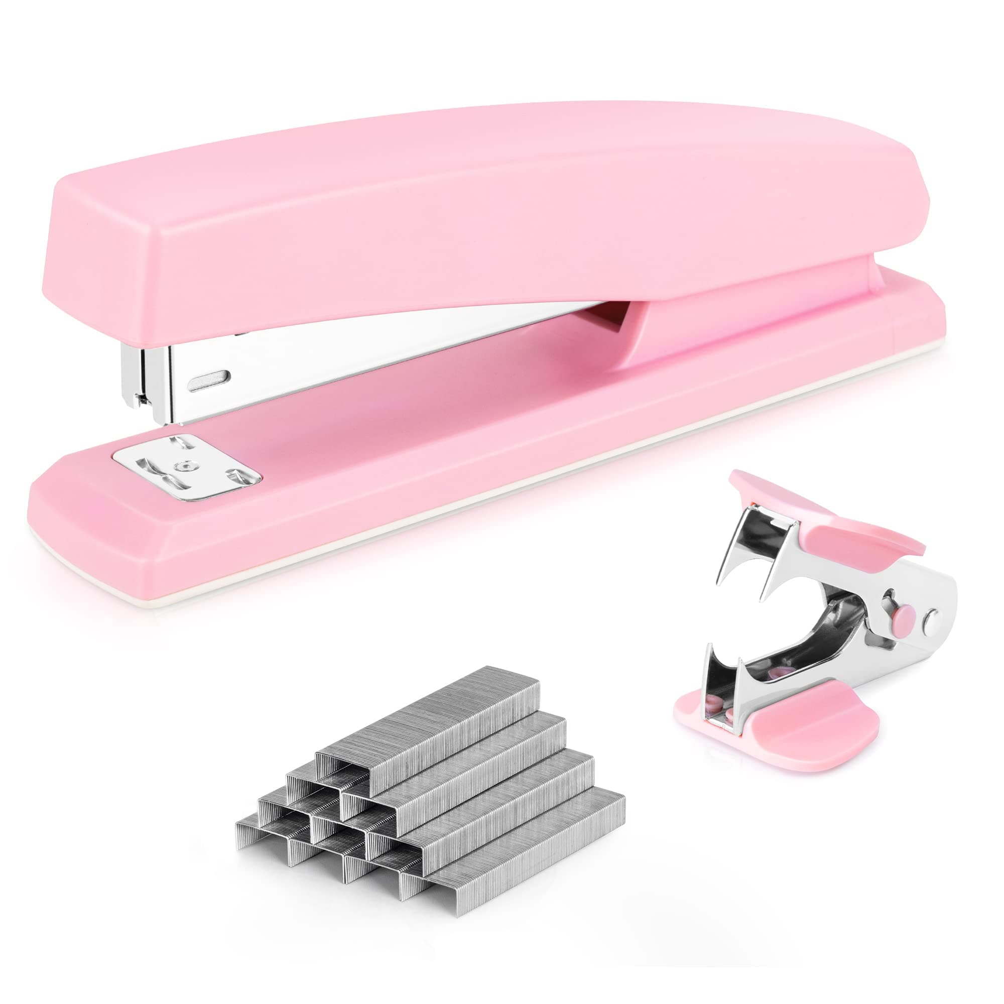 Stapler, Desktop Staplers, Office Stapler, 25 Sheet Capacity, Includes 1000 Staples and Staple Remover, Pink
