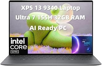 NewDell XPS 13 9340 Laptop 13.4 inch 120 Hz FHD+ Display_Intel.Core Ultra 7 155H 32GB RAM 1TB SSD AI PC Intel_Arc_Graphics Webcam Backlit KYB Fingerprint Reader WiFi 7 Thunderbolt Win 11 Pro Graphite