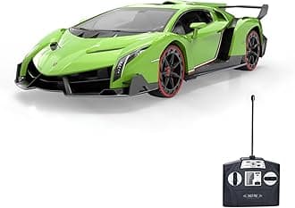 Remote Control Car for Boys, RC Cars Lamborghini, 1:14 Scale Officially Licensed Kids Toys, Lambo Veneno Drift Car with Cool Led Lights, 4 5 6 7 8 9 10 11 12 Year Old Boy Birthday Gift (Green)