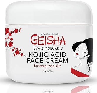 Geisha Kojic Acid Cream - 1.7 fl oz / 50 ml - Skin Brightening Cream for Face, Body, Hands - with Glycolic Acid