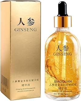 Ginseng Polypeptide Anti-Ageing Essence, Ginseng Extract Anti Wrinkle Serum, Ginseng Serum, Ginseng Gold Korean Anti Aging Essential Oil Face Moisturizer Reduce Fine Lines (1 Bottle)