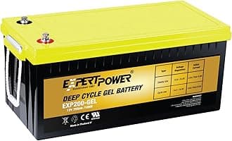 ExpertPower EXP200-GEL Deep Cycle Marine Battery 12V 200Ah - Solar Panel Batteries, RV Deep Cycle Battery for Boat, Dump Trailer, Camper, Sump Pump, Trolling Motor, Rechargeable Sealed Lead Acid