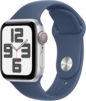 Apple Watch Series 10 [GPS + Cellular, 46mm] - Silver Aluminum Case with Denim Sport Band, M/L (Renewed)