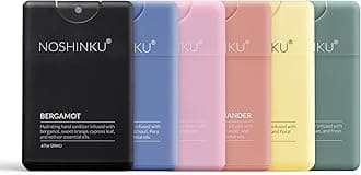 Noshinku - Refillable Hand Sanitizer Discovery 6-Pack, Travel Size Spray with Hydrating Botanical Mist, Natural Ingredients, All Natural Fragrances, Sugarcane-Derived Alcohol, No Parabens, No Dyes