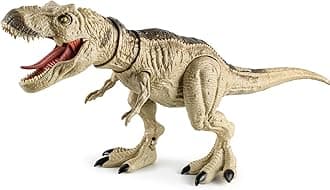 T Rex Action Figure Dinosaur Toy for Kids 3-5 & 6-8 with Continuous Spray and Vibration - Roaring & Light-Up Tyrannosaurus Rex with Movable Jaws and Limbs - Birthday for Kids (Khaki)