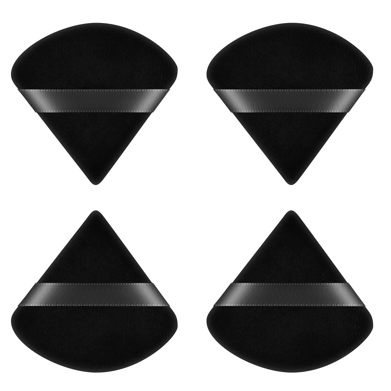 4 PCS Powder Puff, Triangle Makeup Puff, Reusable Soft Powder Sponge, Washable Wet Dry Dual-Use Cosmetic Puff, Face Powder Puff for Loose Powder Foundation Cream Blush Wetand or Pressed Powder