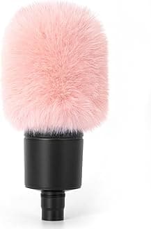 Pop Filter/Windscreen for Audio-Technica AT-2020 AT-2035 AT-2040 AT-2050 ATR2500 ATR2500X AT-4040 Microphones, Furry Mic Cover for Wind and Ambient Noise Reduction (Furry-Pink)