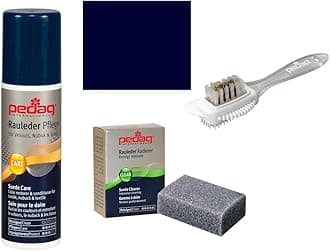 Pedag Suede Cleaner and Textile Color Restorer, 3 pc Cleaning and Care Kit for Shoes and Boots, Made in Germany
