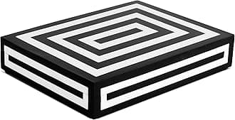 Handicrafts Home Decorative Box 6x8, Photo Storage Box, Jewelry Organizer, Modern Storage Box with Lid, Bohemian Table Decor, Vintage Keepsake Box for Shelf or Coffee Table Decor, Medley Concentric