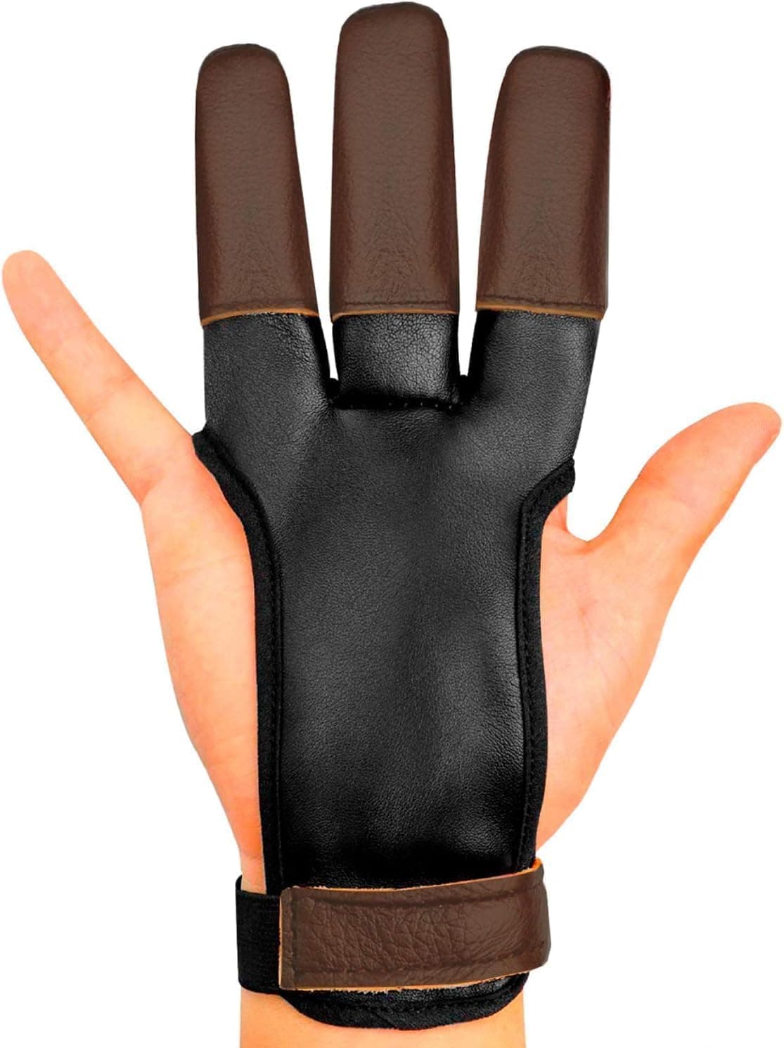 - Archery Glove - Three Finger Tab with Durable Leather Finger Protector for Recurve & Longbow Bows - Comfortable Guard for Men, Women, & Youth - Ideal for Archery Hunting & Target Practice
