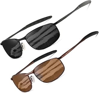 AEVOGUE Polarized Sunglasses For Men Rectangle Metal Frame Retro Sun Glasses AE0395