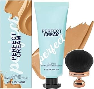 All over Complexion Perfector with Extra Large Body Makeup Brush, Body Full Coverage Perfector, Tattoo Cover up Cream, No Transfer, Long-Lasting Sweat-Proof Waterproof Concealer for Women (Medium)
