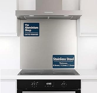 Stainless Steel Brushed Kitchen Splashback 1.2mm Thick Cooker Hob Wall – Multiple Size Options (850mm x 950mm) [Energy Class A+++]
