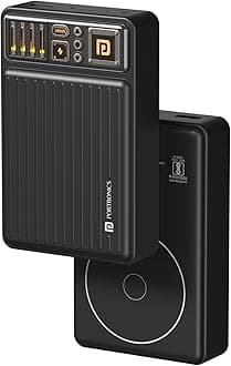 Portronics Luxcell Wireless Mini 20k 20000mAh 15W Magnetic Wireless Fast Charging Power Bank with 22.5 Wired Output with USB-A & Type C Port,Compatible with iPhone 12 & Above,Other QI Enabled Devices