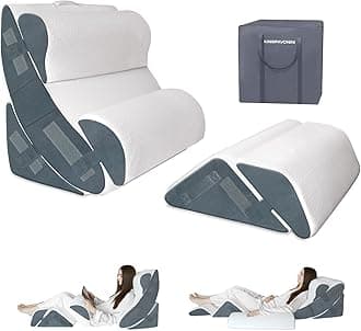 KingPavonini 6PCS Orthopedic Bed Wedge Pillow Set Wedge Cushion (White, Large)