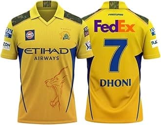 Sports Cricket Team Official New CSK Jersey Dhoni 72024/2025 for Men and Boys