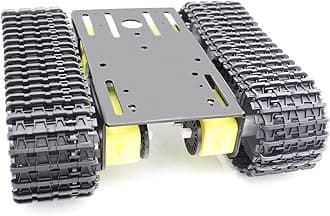 Metal Smart Robotic RC Tank Chassis Kit with 4pcs DC TT Motors for Arduino UNO R3/ Raspberry Pie/STEAM Education, TT04 Crawler Tank Car Chassis Platform for Adults (Black)