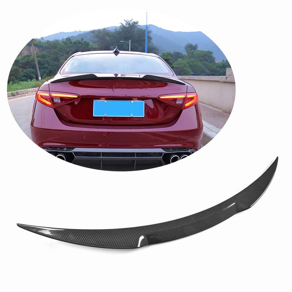 MCARCAR KIT Carbon Fiber Rear Trunk Spoiler for Alfa Romeo Giulia Sedan 2015-2024 Car Rear Boot Lid Highkick Spoiler Wing Lip