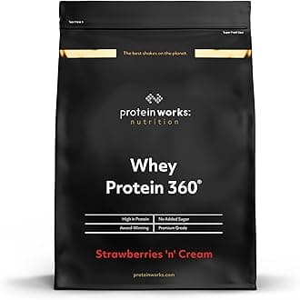 THE PROTEIN WORKS - Whey 360 | Premium Whey Shake | Whey Powder Blend | No Added Sugar Shake | 80 Servings | Strawberries 'n' Cream | 2.4kg