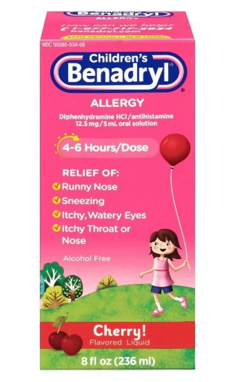 Allergy Liquid Cherry For Children 8 Fl oz (Pack of 2)