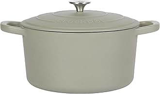Crock Pot Artisan 5-Quart Round Cast Iron Dutch Oven Pot With Lid - Matte Green