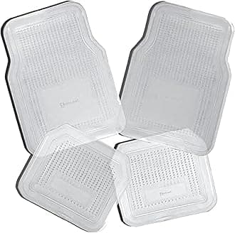 Zento Deals Car Floor Mat - Clear All Weather Floor Mat - Heavy Duty Weather Protection Mats – Universal Fit 4pc Front and Rear – Non Slip Car Van SUV Protection Liner