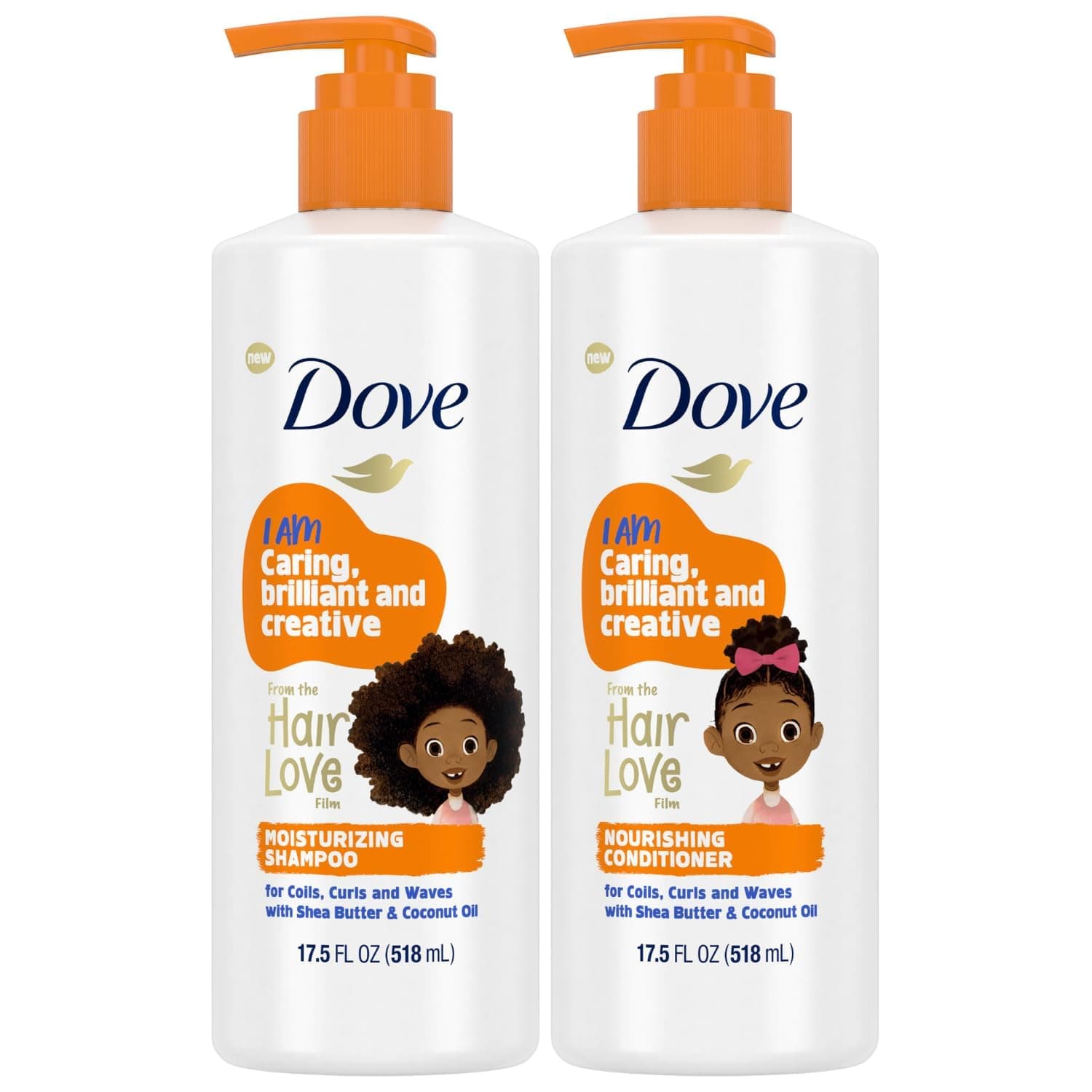 Shampoo and Conditioner Set - Love Collection, Curly , Kids, Wavy Hair Products 17.5 Oz (2 Piece Set)