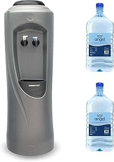 Hydrate Direct Core Water Cooler Package 4 | Water Dispenser Plus 2 x 12L Bottles of Natural Water, Ambient & Cold Temperature, Grey/Silver