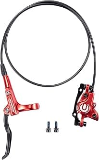 Cyclon MTB Hydraulic Disc Brakes Set, Black/Red Aluminum Alloy Hydraulic Brakes for Mountain Bike Left Front 1000mm Right Rear 1700mm Hydraulic Bicycle Brakes with is/PM Adapter Fit 160mm Rotor