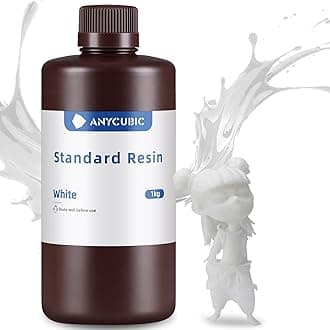 ANYCUBIC 3D Printer Resin, 405nm SLA UV-Curing Resin with High Precision and Quick Curing & Excellent Fluidity for LCD 3D Printing (White, 1kg)