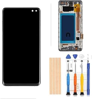 TFT LCD for Samsung Galaxy S10+ Plus G975 Digitizer Screen Touch Assembly Replacement LCD Display G975F/DS G975U G975W 6.4 inch with Black Frame