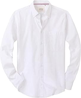 Alimens & Gentle Boys Long Sleeve Solid Button Down Oxford Shirt Collared Cotton Top with Chest Pocket