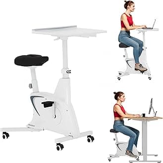 FLEXISPOT3-IN-1 Exercise Bike,Under Desk Bike with Pedal Exerciser,Movable Stationary Bikes for Home,Indoor Exercise Cycle Bike Fitness Bicycle with 8-Level Adjustable Resistance 350LBS Heavy Duty